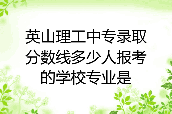 英山理工中专录取分数线多少人报考的学校专业是