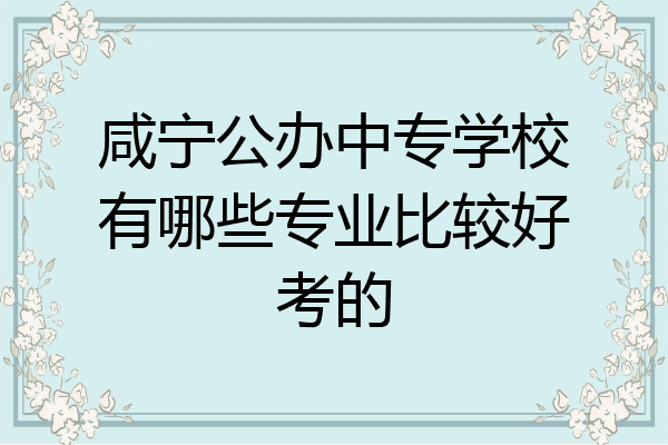 咸宁公办中专学校有哪些专业比较好考的
