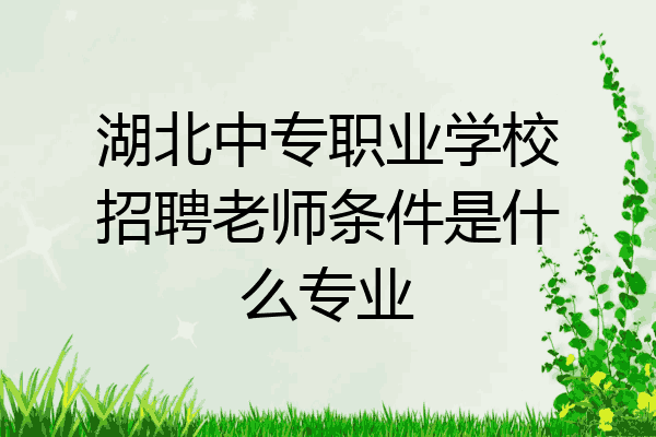 湖北中专职业学校招聘老师条件是什么专业