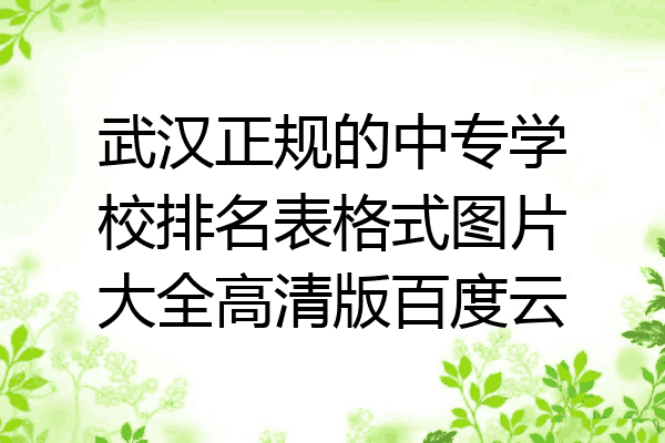 武汉正规的中专学校排名表格式图片大全高清版百度云