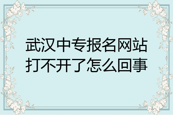 武汉中专报名网站打不开了怎么回事