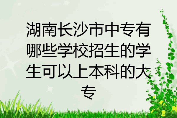 湖南长沙市中专有哪些学校招生的学生可以上本科的大专