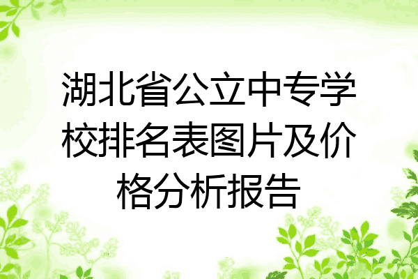 湖北省公立中专学校排名表图片及价格分析报告