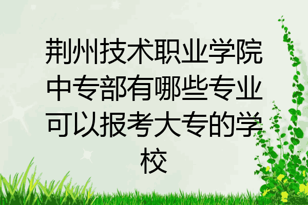 荆州技术职业学院中专部有哪些专业可以报考大专的学校