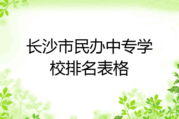 长沙市民办中专学校排名表格