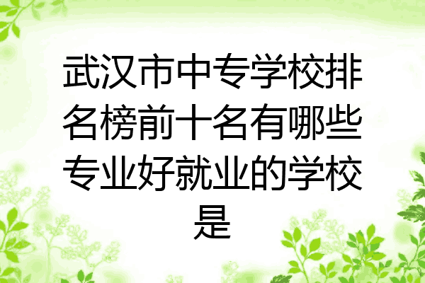 武汉市中专学校排名榜前十名有哪些专业好就业的学校是