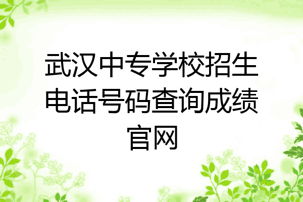 武汉中专学校招生电话号码查询成绩官网