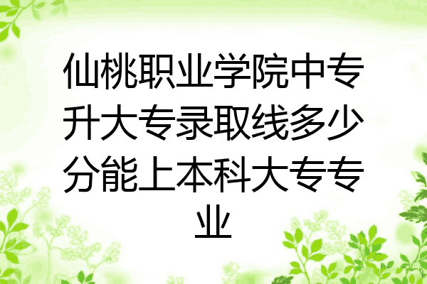 仙桃职业学院中专升大专录取线多少分能上本科大专专业