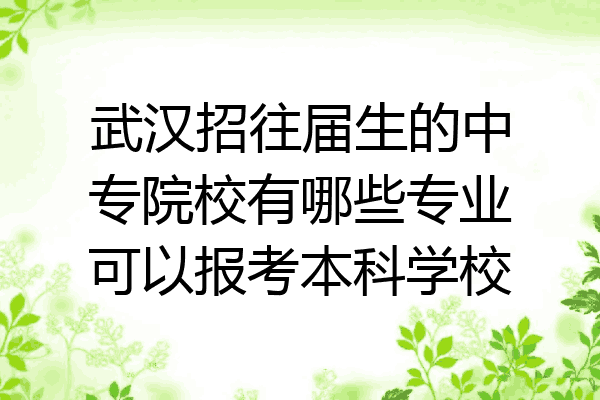 武汉招往届生的中专院校有哪些专业可以报考本科学校