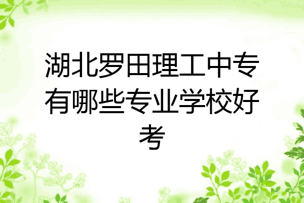 湖北罗田理工中专有哪些专业学校好考
