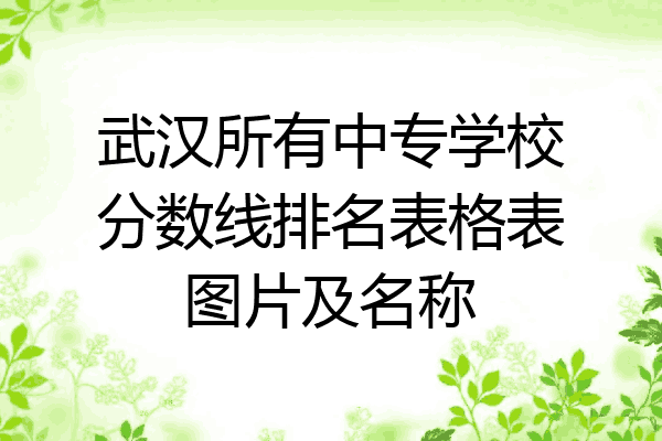 武汉所有中专学校分数线排名表格表图片及名称