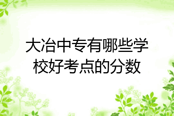 大冶中专有哪些学校好考点的分数