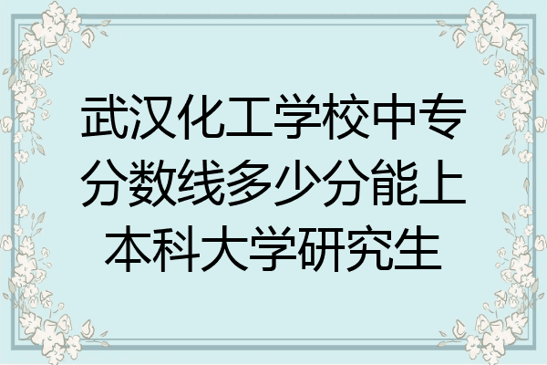 武汉化工学校中专分数线多少分能上本科大学研究生