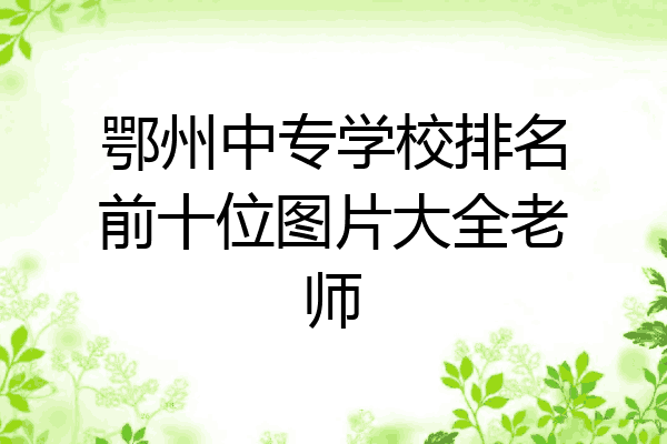 鄂州中专学校排名前十位图片大全老师