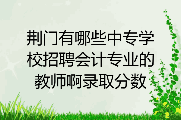 荆门有哪些中专学校招聘会计专业的教师啊录取分数