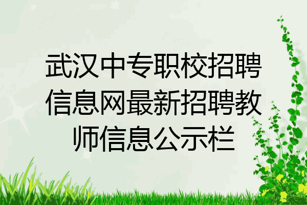 武汉中专职校招聘信息网最新招聘教师信息公示栏