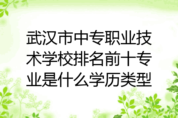 武汉市中专职业技术学校排名前十专业是什么学历类型