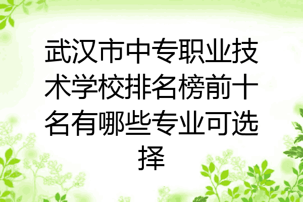 武汉市中专职业技术学校排名榜前十名有哪些专业可选择