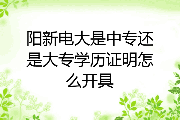 阳新电大是中专还是大专学历证明怎么开具
