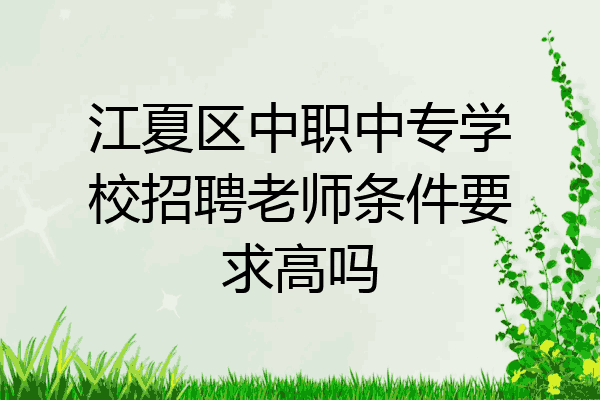 江夏区中职中专学校招聘老师条件要求高吗
