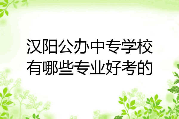 汉阳公办中专学校有哪些专业好考的
