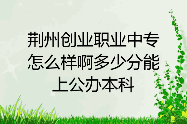 荆州创业职业中专怎么样啊多少分能上公办本科