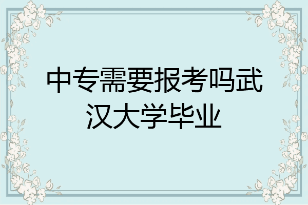 中专需要报考吗武汉大学毕业