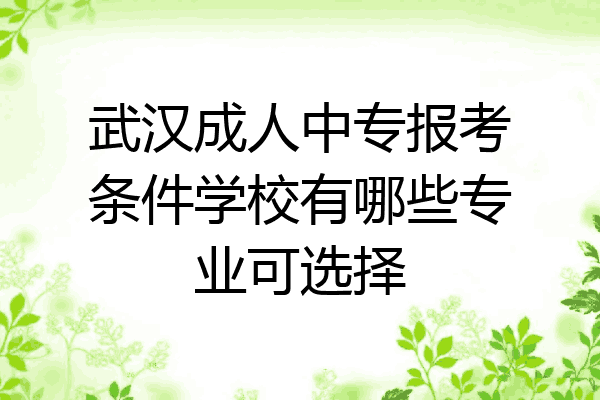 武汉成人中专报考条件学校有哪些专业可选择
