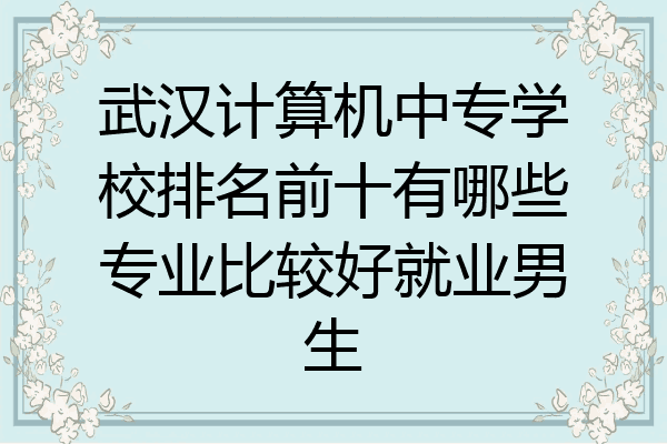武汉计算机中专学校排名前十有哪些专业比较好就业男生