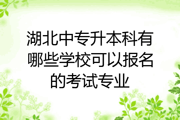 湖北中专升本科有哪些学校可以报名的考试专业