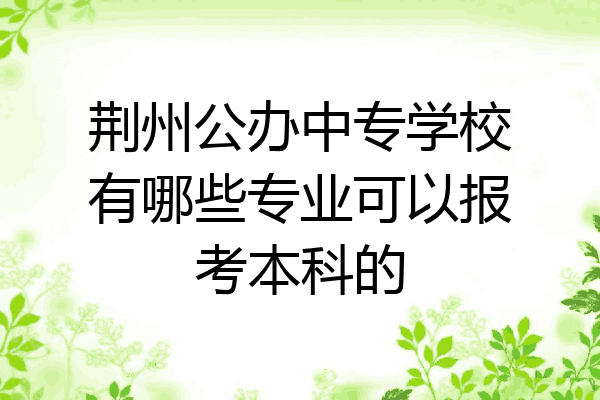 荆州公办中专学校有哪些专业可以报考本科的