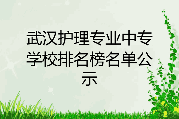 武汉护理专业中专学校排名榜名单公示