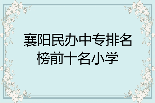 襄阳民办中专排名榜前十名小学