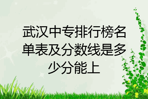 武汉中专排行榜名单表及分数线是多少分能上
