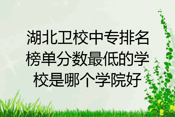 湖北卫校中专排名榜单分数最低的学校是哪个学院好