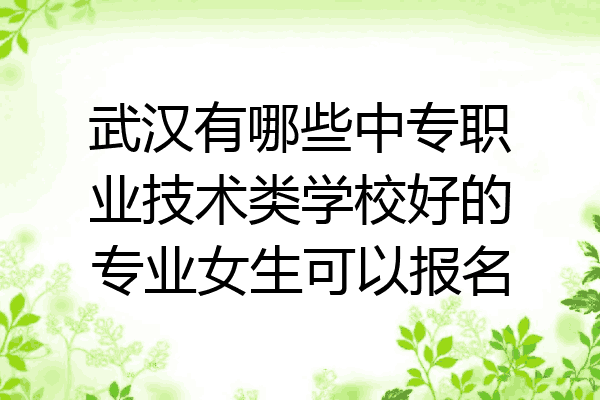 武汉有哪些中专职业技术类学校好的专业女生可以报名