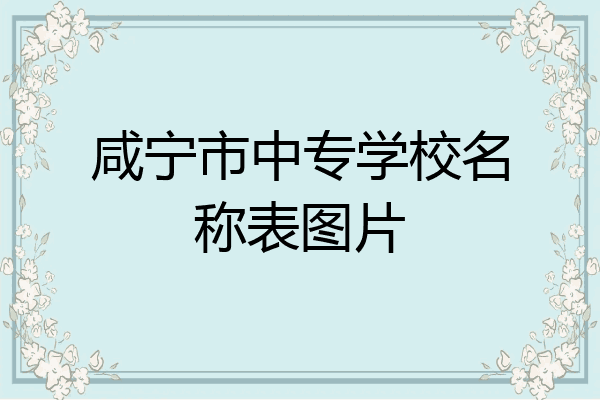 咸宁市中专学校名称表图片