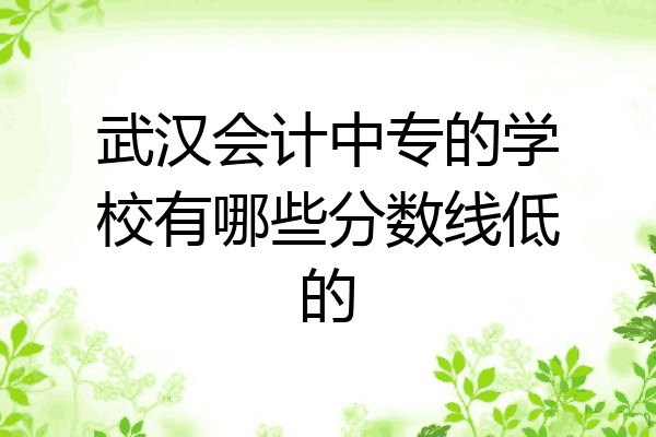 武汉会计中专的学校有哪些分数线低的
