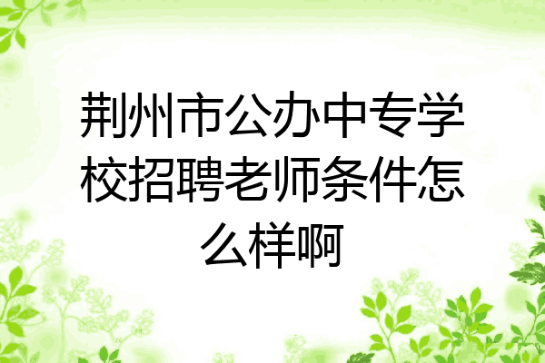 荆州市公办中专学校招聘老师条件怎么样啊