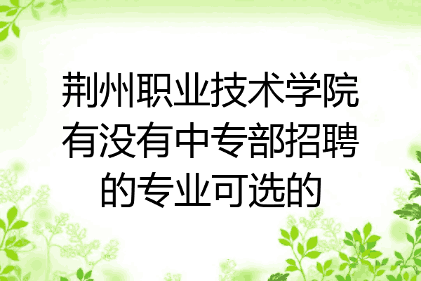 荆州职业技术学院有没有中专部招聘的专业可选的