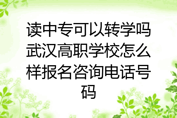 读中专可以转学吗武汉高职学校怎么样报名咨询电话号码