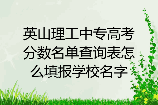 英山理工中专高考分数名单查询表怎么填报学校名字