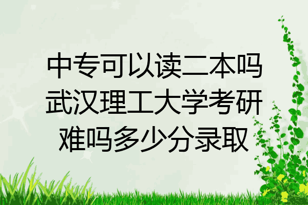 中专可以读二本吗武汉理工大学考研难吗多少分录取