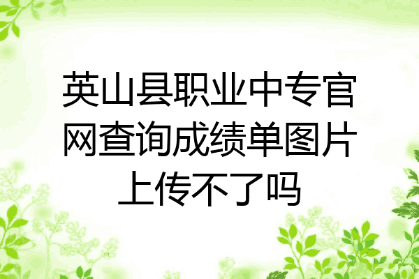 英山县职业中专官网查询成绩单图片上传不了吗