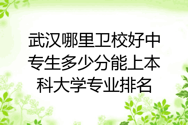 武汉哪里卫校好中专生多少分能上本科大学专业排名