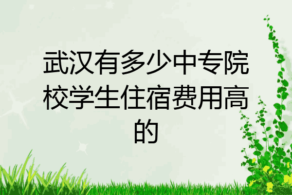武汉有多少中专院校学生住宿费用高的
