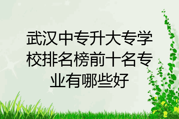 武汉中专升大专学校排名榜前十名专业有哪些好