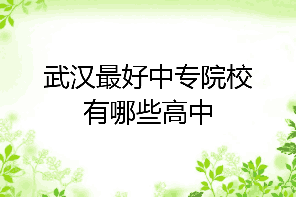 武汉最好中专院校有哪些高中