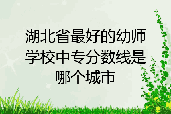 湖北省最好的幼师学校中专分数线是哪个城市