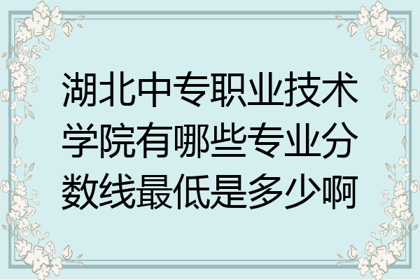 湖北中专职业技术学院有哪些专业分数线最低是多少啊